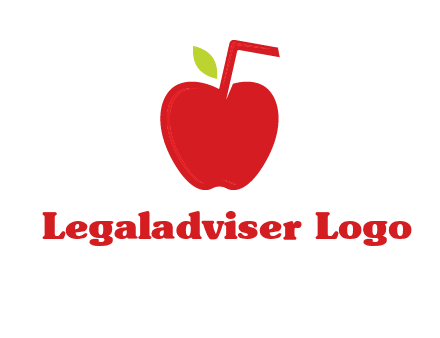apple with straw beverage logo