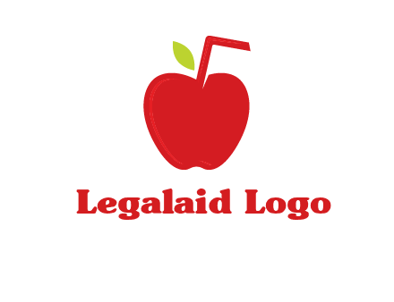 apple with straw beverage logo