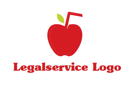 apple with straw beverage logo