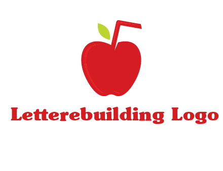 apple with straw beverage logo