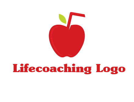 apple with straw beverage logo