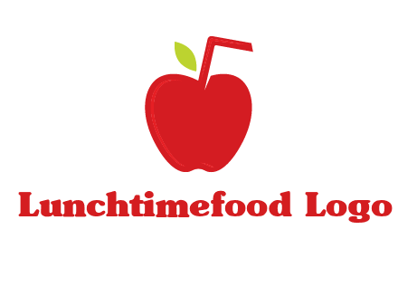 apple with straw beverage logo