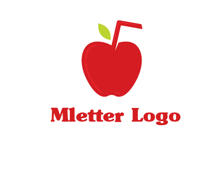 apple with straw beverage logo