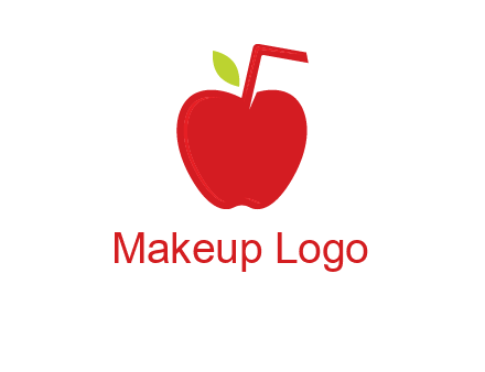 apple with straw beverage logo