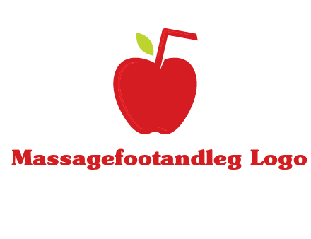 apple with straw beverage logo