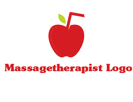 apple with straw beverage logo