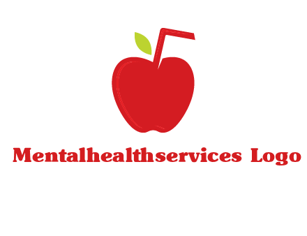 apple with straw beverage logo