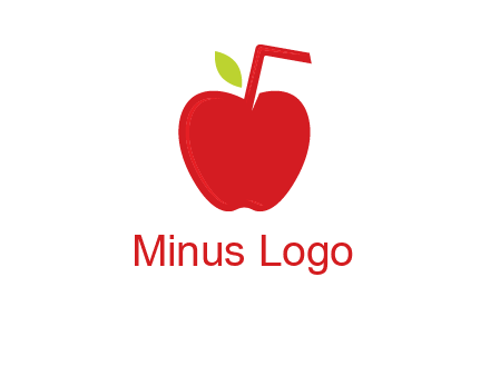 apple with straw beverage logo