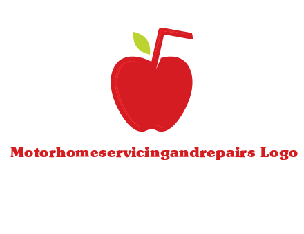 apple with straw beverage logo