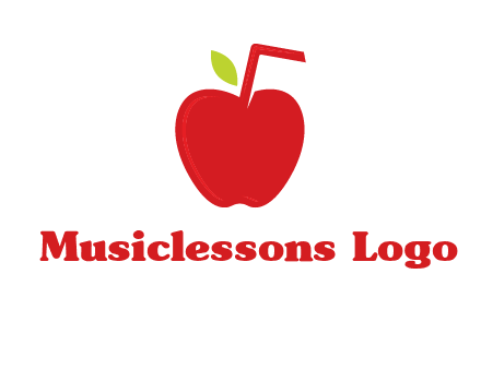 apple with straw beverage logo