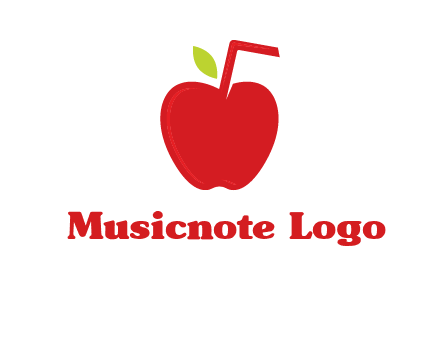 apple with straw beverage logo