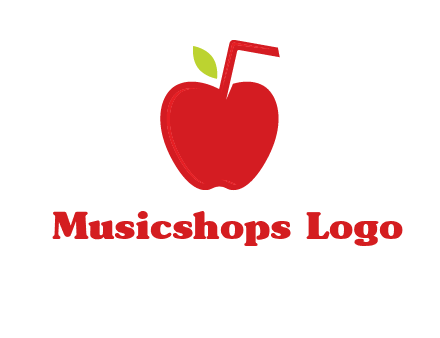 apple with straw beverage logo