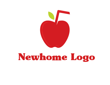 apple with straw beverage logo