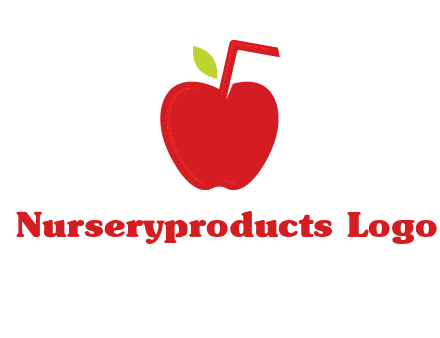 apple with straw beverage logo