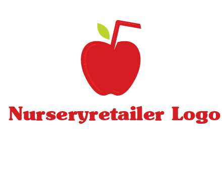 apple with straw beverage logo