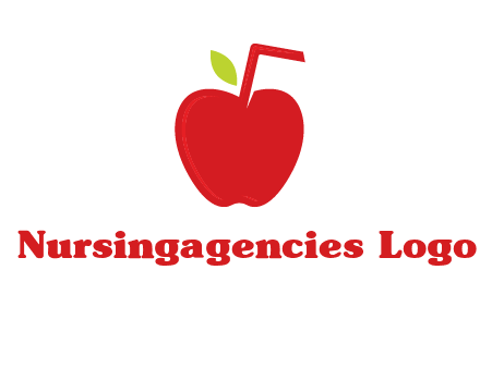 apple with straw beverage logo