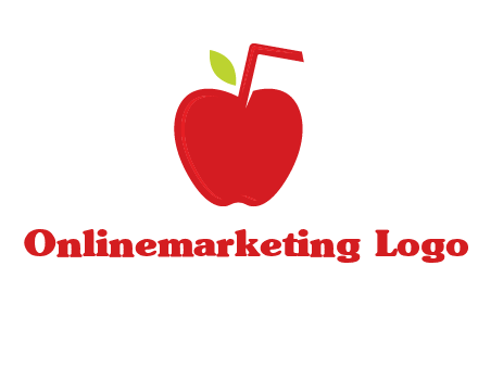 apple with straw beverage logo
