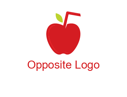 apple with straw beverage logo