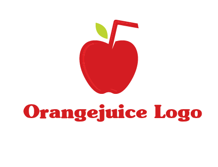 apple with straw beverage logo