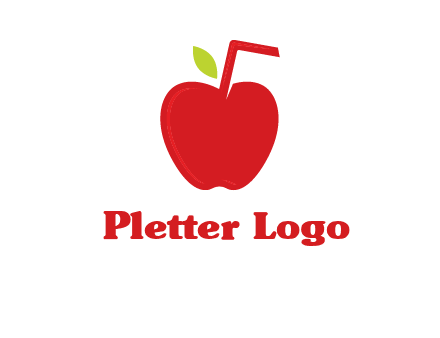 apple with straw beverage logo