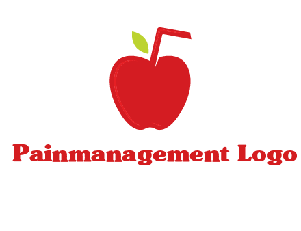 apple with straw beverage logo