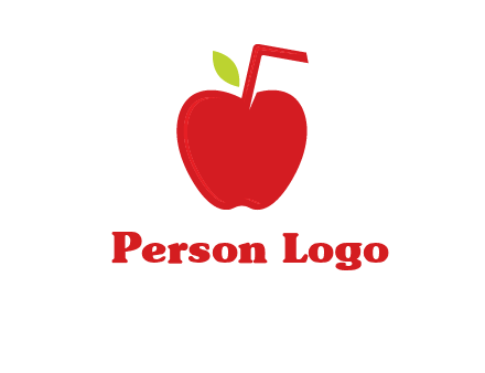 apple with straw beverage logo