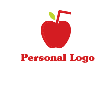 apple with straw beverage logo