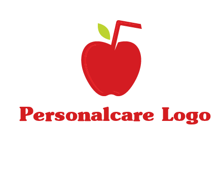 apple with straw beverage logo