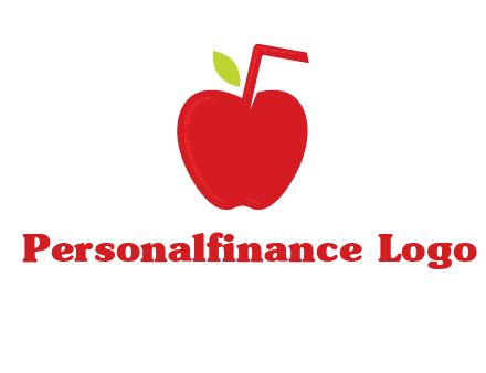 apple with straw beverage logo