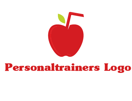 apple with straw beverage logo