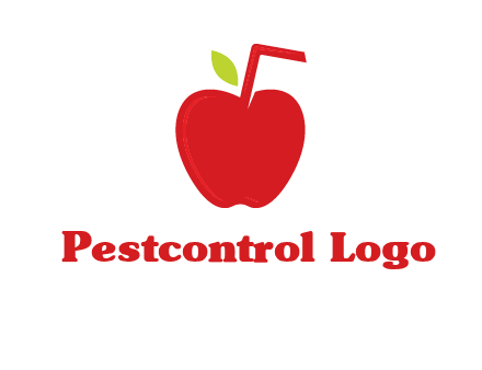 apple with straw beverage logo