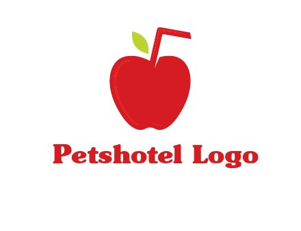 apple with straw beverage logo