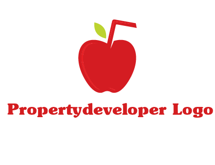 apple with straw beverage logo