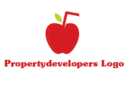 apple with straw beverage logo