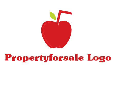 apple with straw beverage logo