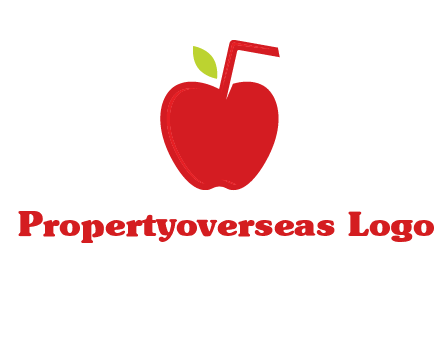 apple with straw beverage logo