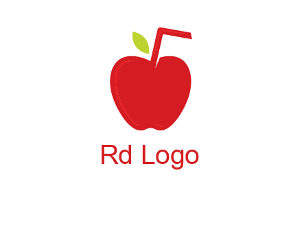 apple with straw beverage logo