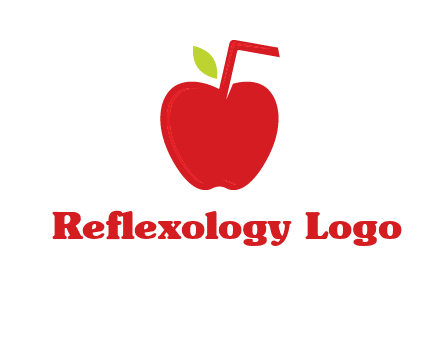 apple with straw beverage logo