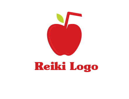 apple with straw beverage logo