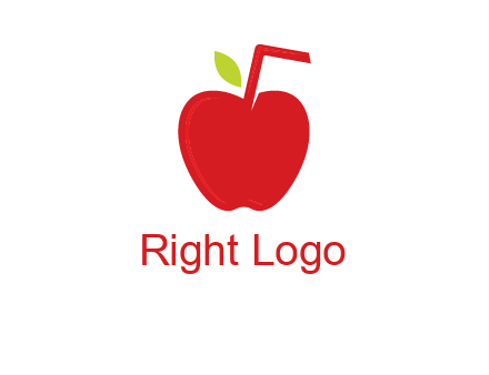 apple with straw beverage logo