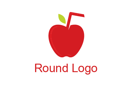 apple with straw beverage logo