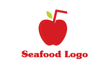 apple with straw beverage logo