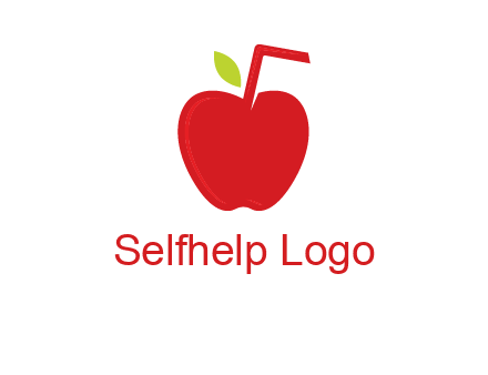 apple with straw beverage logo