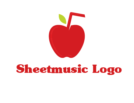 apple with straw beverage logo