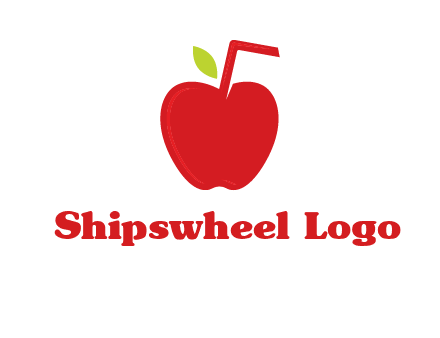 apple with straw beverage logo
