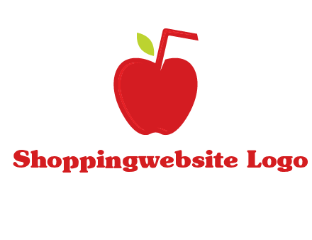apple with straw beverage logo