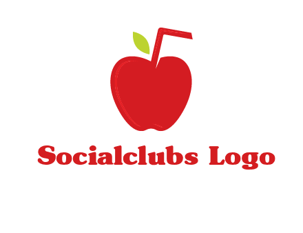 apple with straw beverage logo