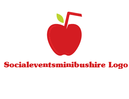 apple with straw beverage logo