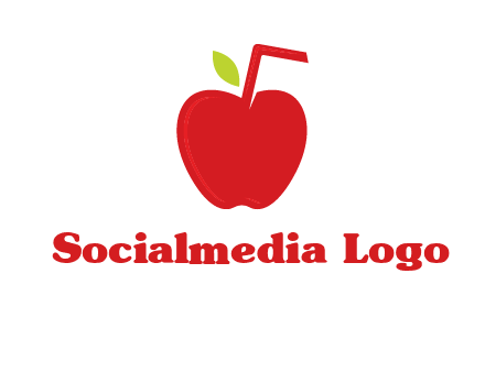 apple with straw beverage logo
