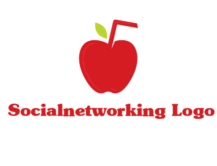 apple with straw beverage logo
